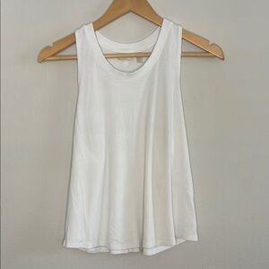 Zella White Sleeveless Ribbed Tank Top